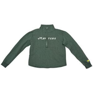 Masters Sweatshirt Half Zip Kangaroo Pocket PGA Golf Hunter Green Size Small